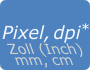 Pixel, dpi, Zoll, Inch, mm, cm