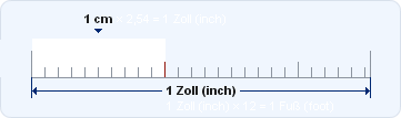 Kalkulator Umrechnung - Inch Zoll umrechnen in µm, mm, cm, dm, m, km